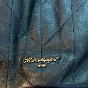 Karl Lagerfeld Large Black Leather Bag New with Tag NWT